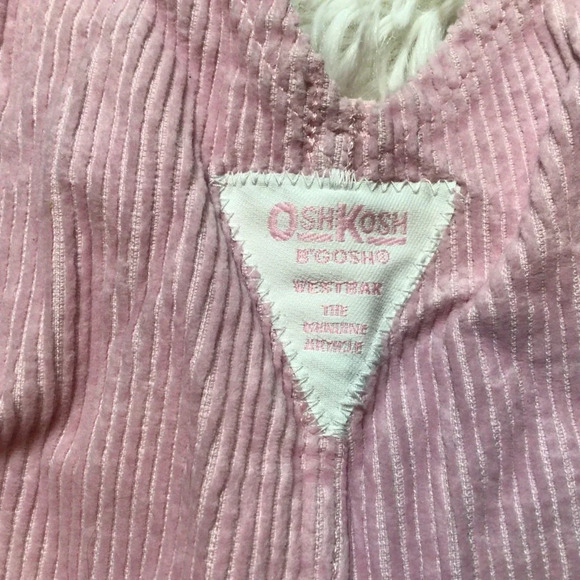 Vintage Vestbak Oshkosh B’gosh Corduroy Overalls Bib Pink Girl 12 Months 80s 90s - Picture 7 of 7